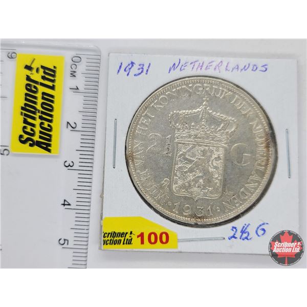 Netherlands 2-1/2 Gulden 1931