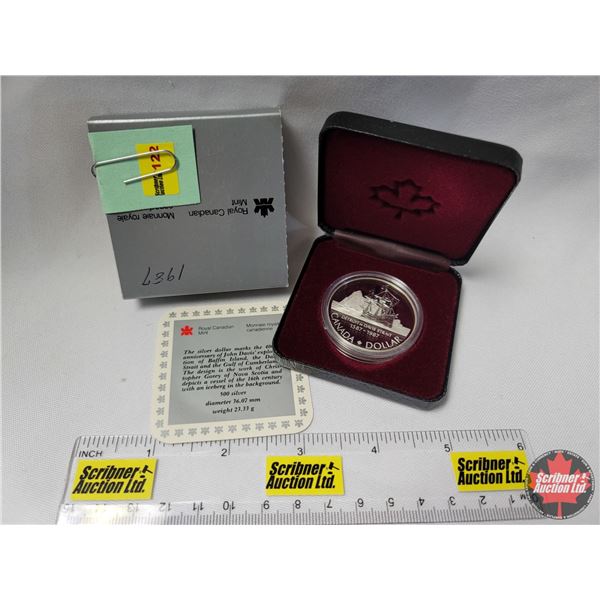 RCM Canada Silver Dollar 1587-1987 Detroit de Davis Strait in Black Case