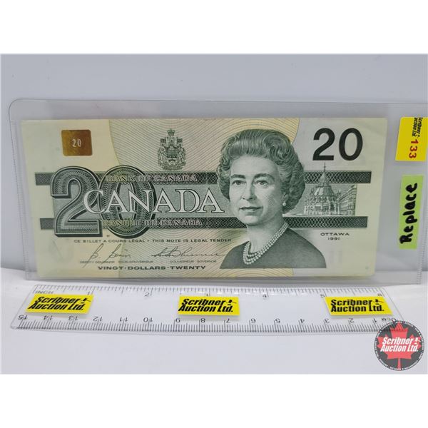 Canada $20 Bill 1991 Replacement (AIX2850856) (See Pics for Serial Numbers & Signatures)