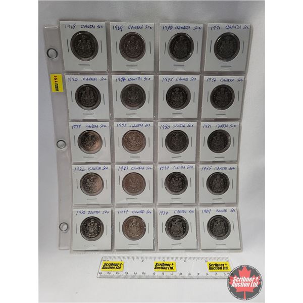 Canada Fifty Cent (20): 1968; 1969; 1970; 1971; 1972; 1974; 1975; 1976; 1977; 1978; 1980; 1981; 1982