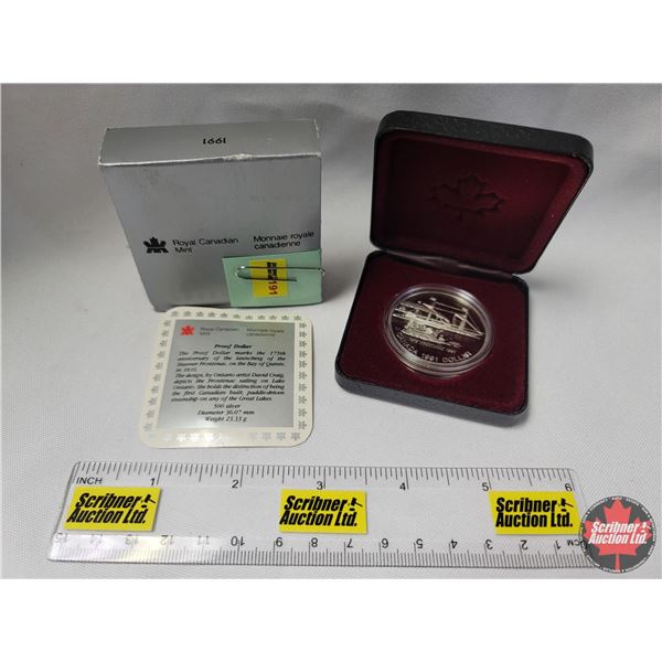 RCM Canada Proof Dollar 1991 Frontenac in Black Case