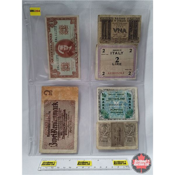 Foreign Bills (6) : Nederland; Rentenbanklchein; Deutschland; Regno D'Italia; Italy (See Pics for Se