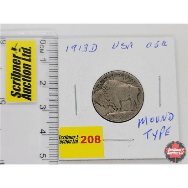 USA Five Cent 1913D (Mound Type)