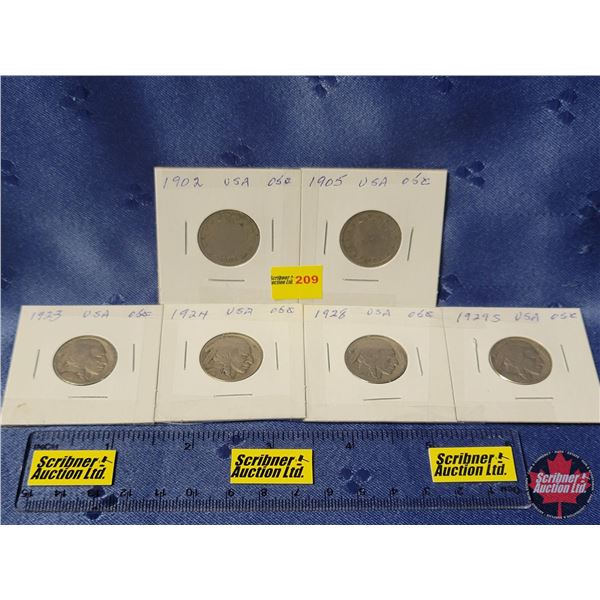 USA Five Cent (6): 1902; 1905; 1923; 1924; 1928; 1929S