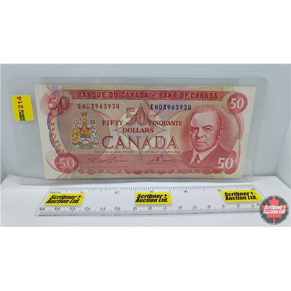 Canada $50 Bill 1975 "Musical Ride" (S/N#EHD3963934) (See Pics for Serial Numbers & Signatures)