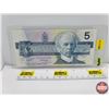 Image 1 : Canada $5 Bill 1986 "RADAR NOTE" (S/N#ANP7303037") (See Pics for Serial Numbers & Signatures)
