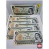 Image 1 : Canada $1 Bills 1973 (7 Sequential) : (GS7292166-172) (See Pics for Serial Numbers & Signatures)