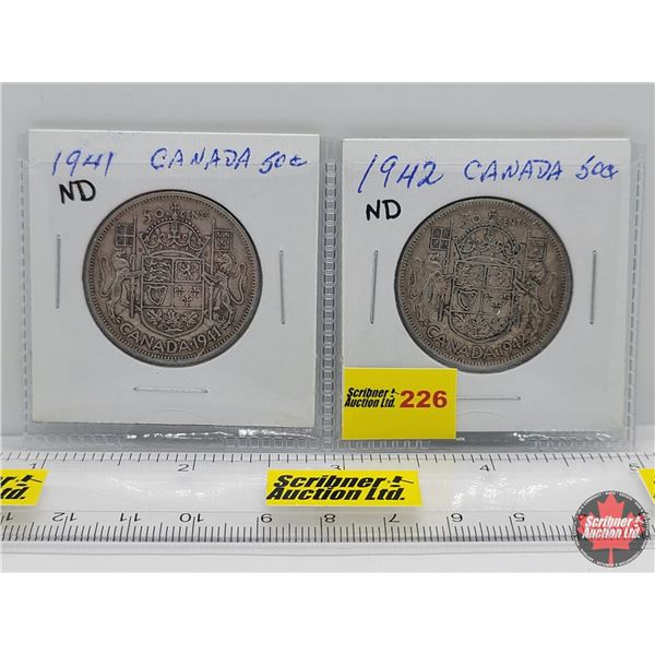 Canada Fifty Cent - Strip of 2: 1941ND; 1942ND