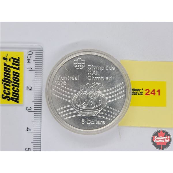 Canada 1976 Montreal Olympics $5 Sterling Silver Coin (Olympic Flame)