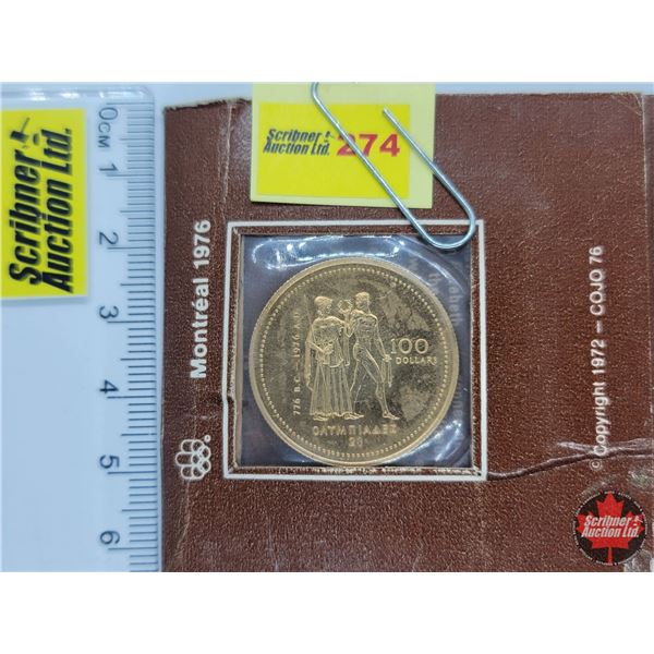 Canadian Olympic $100 Gold Coin - Montreal 1976 (See Pics for Specs)