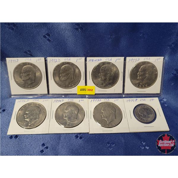 USA One Dollar (8) : 1971D; 1972D; 1976D; 1977D; 1972D; 1974D; 1978D; 1979P