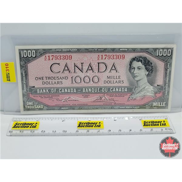 Canada $1000 Bill 1954 (S/N#AK1793309) Lawson/Bouey (See Pics for Serial Numbers & Signatures)