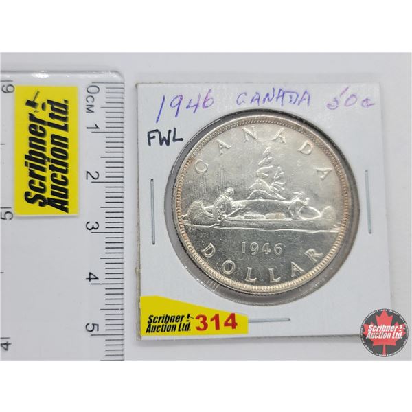 Canada Silver Dollar 1946FWL