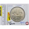 Image 1 : Canada Silver Dollar 1955ARN w/DB (Arnprior with Die Break)