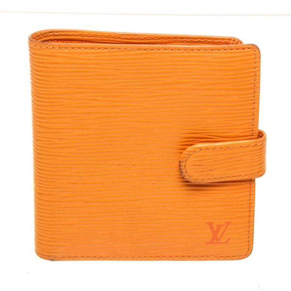 Louis Vuitton Orange Epi Leather Compact Bifold Wallet