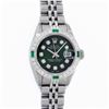 Image 2 : Rolex Ladies Stainless Steel Green Diamond & Emerald 26MM Datejust Wristwatch