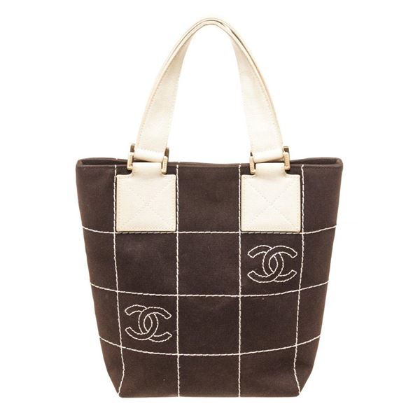 Chanel Brown Chocolate Bar Tote Bag