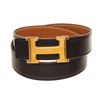 Image 1 : Hermes Black Leather Constance Belt