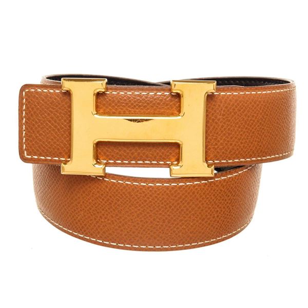 Hermes Brown Leather H 60 Belt