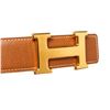Image 7 : Hermes Brown Leather H 60 Belt