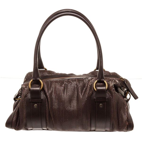Burberry Brown Leather Satchel Bag