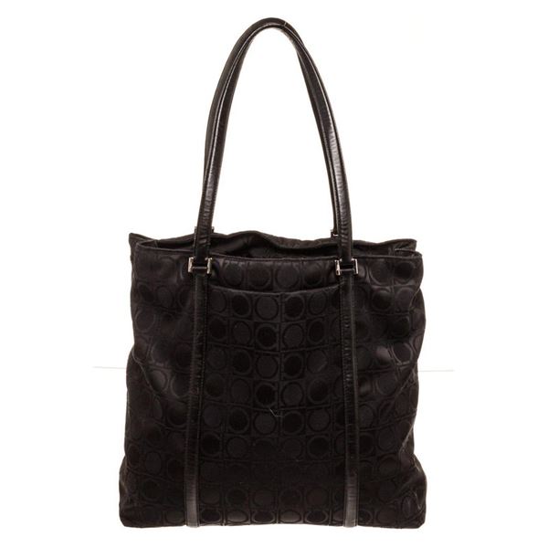 Salvatore Ferragamo Black Gancini Tote Bag