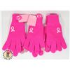 Image 1 : LOT OF 3 NEW BREAST CANCER AWARENESS TEXTING GLOVES