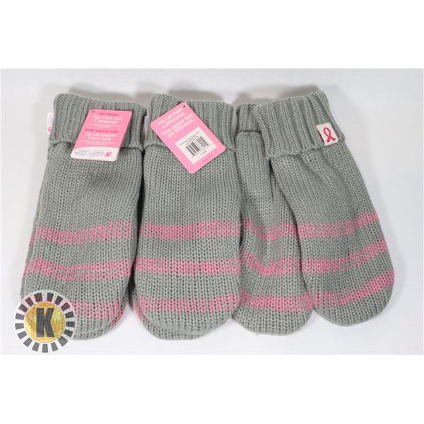 LOT OF 3 NEW BREAST CANCER AWARENESS TEXTING GLOVES