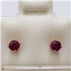 Image 1 : 14K YELLOW GOLD RUBY EARRINGS