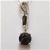 Image 1 : SILVER BLACK ONYX 16" NECKLACE