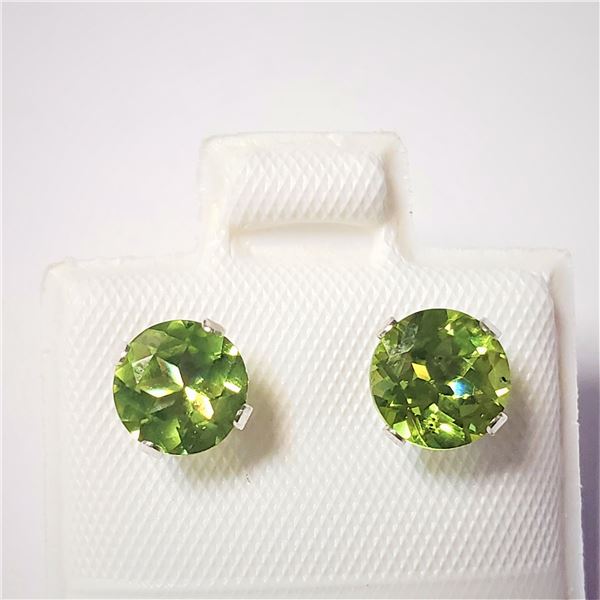 10K WHITE GOLD PERIDOT(1.8CT)  EARRINGS