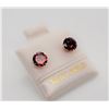 Image 2 : 10K WHITE GOLD GARNET(2.5CT) EARRINGS