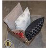 Image 1 : BOX OF ASSORTED THROW PILLOWS