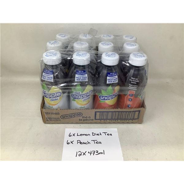 Snapple Lemon Diet Tea and Peach Tea (12 x 473ml)