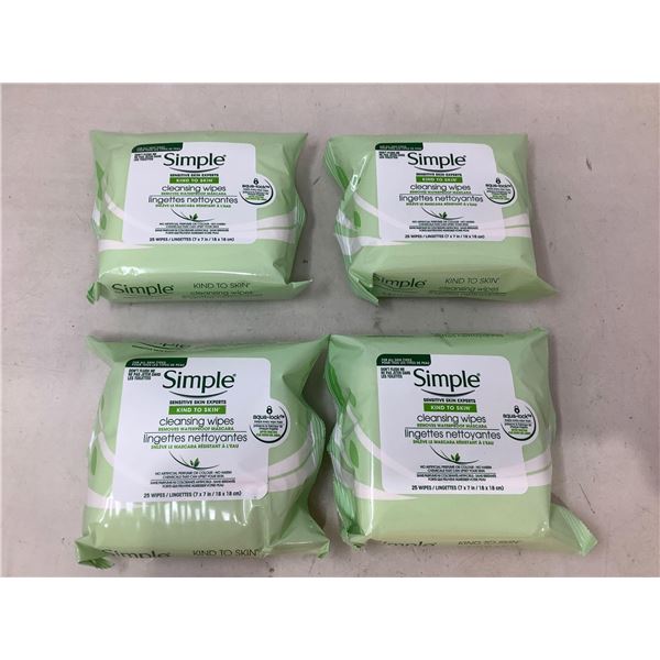 Simple Makeup Cleansing Wipes (4 x 25)