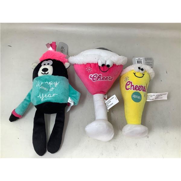 Assorted Plush Dog Toys (3ct)