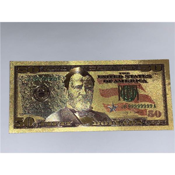 Gold Foil USA commemorative currency note - series 2 of 7 - $50.00