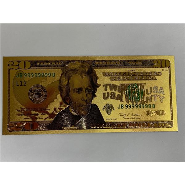 Gold Foil USA commemorative currency note - series 3 of 7 - $20.00