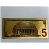 Image 2 : Gold Foil USA commemorative currency note - series 5 of 7 - $5.00