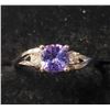 Image 1 : 10K White Gold Tanzanite(0.7ct) Diamond(0.04ct) Ring (~Size 6) (~weight 1.63g), Made in Canada, Appr