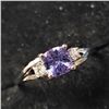 Image 2 : 10K White Gold Tanzanite(0.7ct) Diamond(0.04ct) Ring (~Size 6) (~weight 1.63g), Made in Canada, Appr