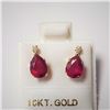 Image 1 : 10K Yellow Gold Ruby(1.8ct) Moissanite(0.05ct) Earrings , Made in Canada, Suggested Retail Value $20