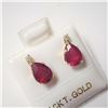 Image 2 : 10K Yellow Gold Ruby(1.8ct) Moissanite(0.05ct) Earrings , Made in Canada, Suggested Retail Value $20