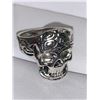 Image 1 : Gents Silver Biker Skull Ring size 10
