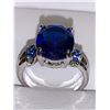 Image 1 : Blue Sapphire Style 1.0 Carat Round Cut Topaz Solitaire Ladies Ring size 7