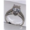 Image 1 : Ladies .925 Stamped Silver .85 Carat Bezel Set Solitaire engagement ring