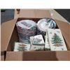 Image 1 : Box Lot of Christmas Snack/Desert Plates  Napkins 12 plates/pack 20 napkins/pack