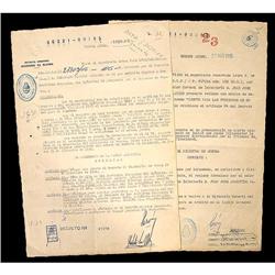 Juan Peron - Two Documents Signed