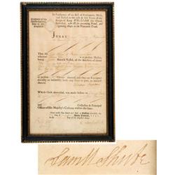 Samuel Shute Signed Sloop Africa Ship's Paper