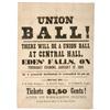 Image 1 : 1859 Political Broadside for a Union Ball In Maine